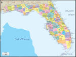Counties and Road Map of Florida and Florida Details Map