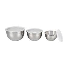 Stainless Steel Mixing Bowls with Lids, Set of 3 | Le Creuset®