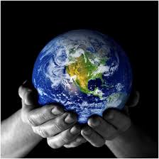 Earth held by two hands. Image from Google Image search.