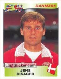 Jens Risager (Danmark). Sticker 281. Panini UEFA Euro England 1996 - 281