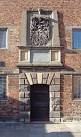 The elaborate entrance to the Old School House with the coat of arms of Sir - via Daymix