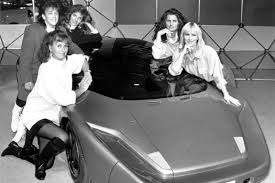 1991: Rennfahrende Ladies Mercedes Stermitz, Claudia Hürtgen, Yolanda Surer, B. Nodes Copyright Messe Essen Copyright Messe Essen