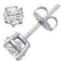 Round Cut Diamond Stud Earrings with Preset Diamonds at DiamondonNet