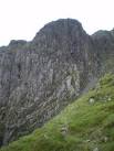 Many classic rock climbs cross this, the west face of High and Low Men; - via Daymix