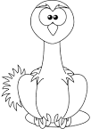 Ostrich coloring page