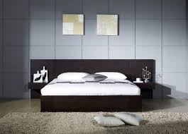 Bedroom: Minimalist Bedroom Design With Mahogany Bed Frame And ...
