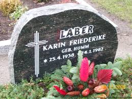Grab von Karin Laber (geb. Humm) (25.04.1938-24.01.1982), Friedhof ... - sa215
