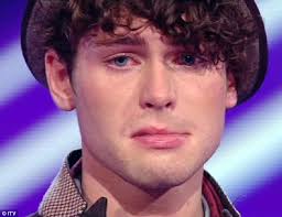 Unable to speak: James Michael was eliminated from the boys category by Gary Barlow, and immediately started to cry - article-2047182-0E4EA19500000578-311_638x491