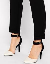 New Look Snap Black & White Two Part Heeled Shoes | New Looks ...