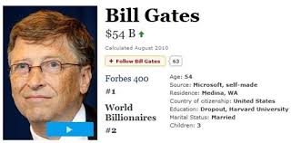 ... at the top with $54B), Microsoft CEO Steve Baller ($13.1B), Google founders Larry Page and Sergey Brin (at $15B) and Dell founder Michael Dell ($14B). - BillGates