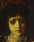 Mikhail Vrubel. Portrait of a Girl against a Persian Carpet. Detail. - vrubel30