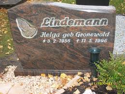 Grab von Helga Lindemann (geb. Gronewold) (03.02.1956-11.05.1996 ...