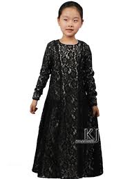 Aliexpress.com : Buy KJ 1505G1 black lace girl abaya A line ...