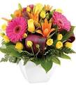 Bright Arrangement in Ceramic Container