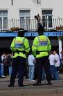 Law and order. Police keeping an eye on football fans on Southend seafront - via Daymix