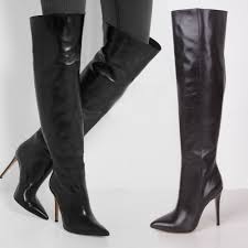 High Quality Black Thigh High Leather Boots-Buy Cheap Black Thigh ...