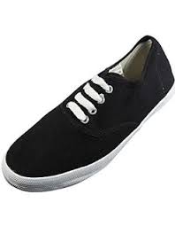 Amazon.com: Ollio Women's Ballet Shoe Lace Up Sneaker Canvas Flat ...