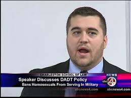 Alex Nicholson, the only named public plaintiff on the national lawsuit to end a policy keeping gays from openly serving in the military, spoke Friday at ... - 13454253_BG1