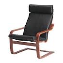 POÄNG Chair - Bas black, medium brown - IKEA