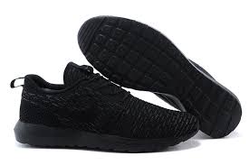 Cheap Nike Roshe Run Flyknit Womens Sneakers All Black sale