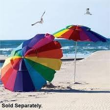 Rainbow 8' Beach Umbrella with Carry Bag, Umbrella UPF 50+ with Tilt - Fiberglass Ribs