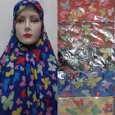 Jilbab Segi Empat Kupu - Agen Jilbab Murah