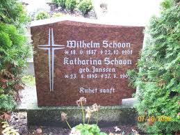Grab von Wilhelm Schoon (18.06.1887-22.12.1961), Friedhof Wiesederfehn