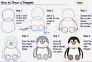 how to draw a pinquin