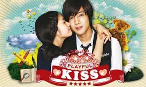 playful kiss