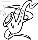 Saxophone coloring page