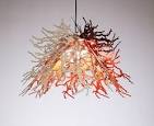  Carlisle Black Chrome 3 Light Chandelier c/w White Marbled Glass Shades