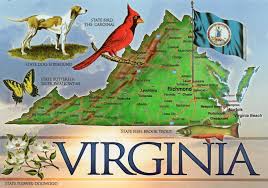 Virginia map and symbols