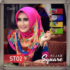 Kerudung Segi Empat Motif Bunga Cantik ST02 | Grosir Jilbab Murah