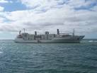 The Esmeralda, with a cargo of bananas enters Portsmouth Harbour Narrows. - via Daymix