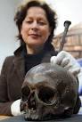 ... director Lisa Kosok with the alleged skull of pirate Klaus Stoertebeker - skull-of-pirate-Klaus-Stoertebeker-e1300505915675