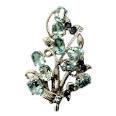 Silver Broach Aquamarine Sapphire