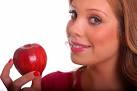 woman eating an apple
