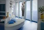 Interior. Striking Interior Designing By Pixel3D: White Blue ...