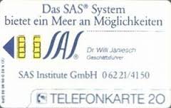 Telefonkartenkatalog : Telefonkarte ‹ SAS Institute GmbH 4 - Dr. Willi Janiesch. SAS Institute GmbH 4 - Dr. Willi Janiesch