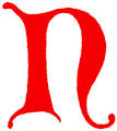 Clip-art: calligraphic decorative initial capital letter N from ...