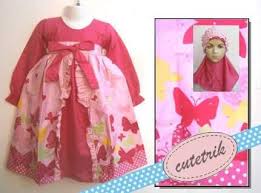 pink butterfly XS | Jual Baju Muslim Anak � gamis anak perempuan ...