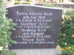 Grab von Franz Koll (28.04.1896-23.10.1945), Friedhof Leer ... - lh004