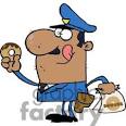 Clip art of A Very Happy African American Police Officer Eating A ... 