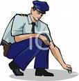 Clip Art Image  A Cop Drawing with Chalk