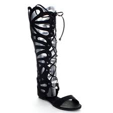Buy Top Moda FILM-65 Women's Cut Out Gladiator Lace-up Knee High ...