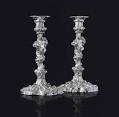 A PAIR OF REGENC
Y SILVER CANDL ...