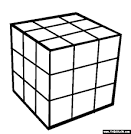 Cube coloring page