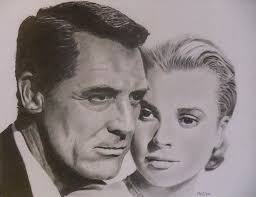 2. Cary Grant And Grace Kelly Drawing - Cary Grant And Grace Kelly Fine Art Print - 4-cary-grant-and-grace-kelly-mike-oconnell