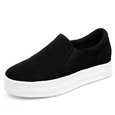 Red Black Women Flat Platform Canvas Shoes Ladies Casual Boat ...