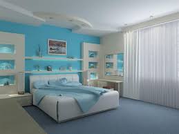 Bright Blue For Modern Bedroom Decor With Types Of Gypsum Board ...